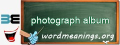 WordMeaning blackboard for photograph album